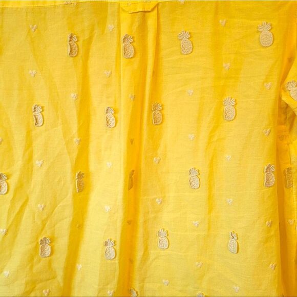 Maeve Women's Bright Yellow Pineapple Button Down Shirt Size US 8 - Picture 4 of 7